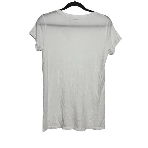 Vince White V-Neck Tee Shirt Small Pima Cotton Modal Stretch Soft Semi Sheer - Picture 5 of 5